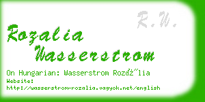 rozalia wasserstrom business card